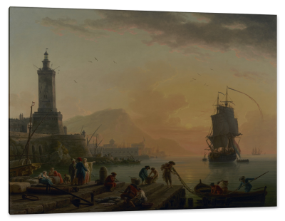 A Calm at a Mediterranean Port, c.1770, Oil on Canvas 