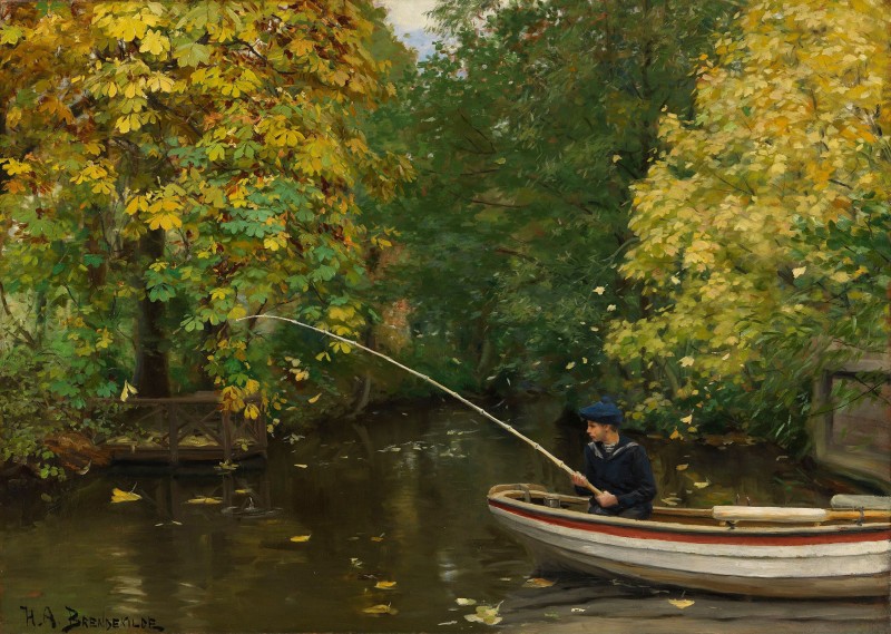 Young Angler on the Odense, c.1885, Oil on Canvas