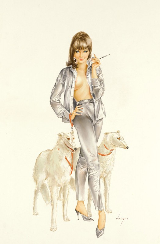 Playboy October, c.1974, Colored Pencil and Watercolor