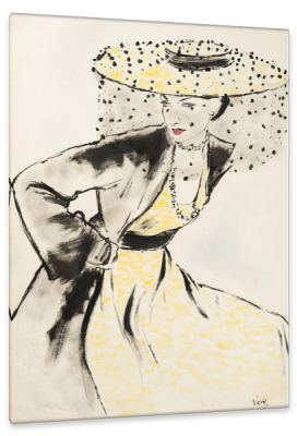 Lady with a Yellow Hat, c.1947, Ink and Watercolour