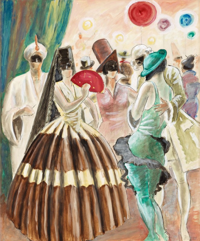 The Masquerade, c.1932, Watercolor on Parchment