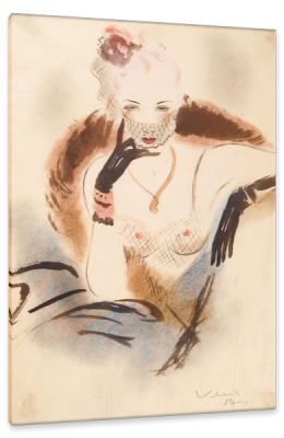 Repose in Lingerie, c.1947, Ink and Watercolour