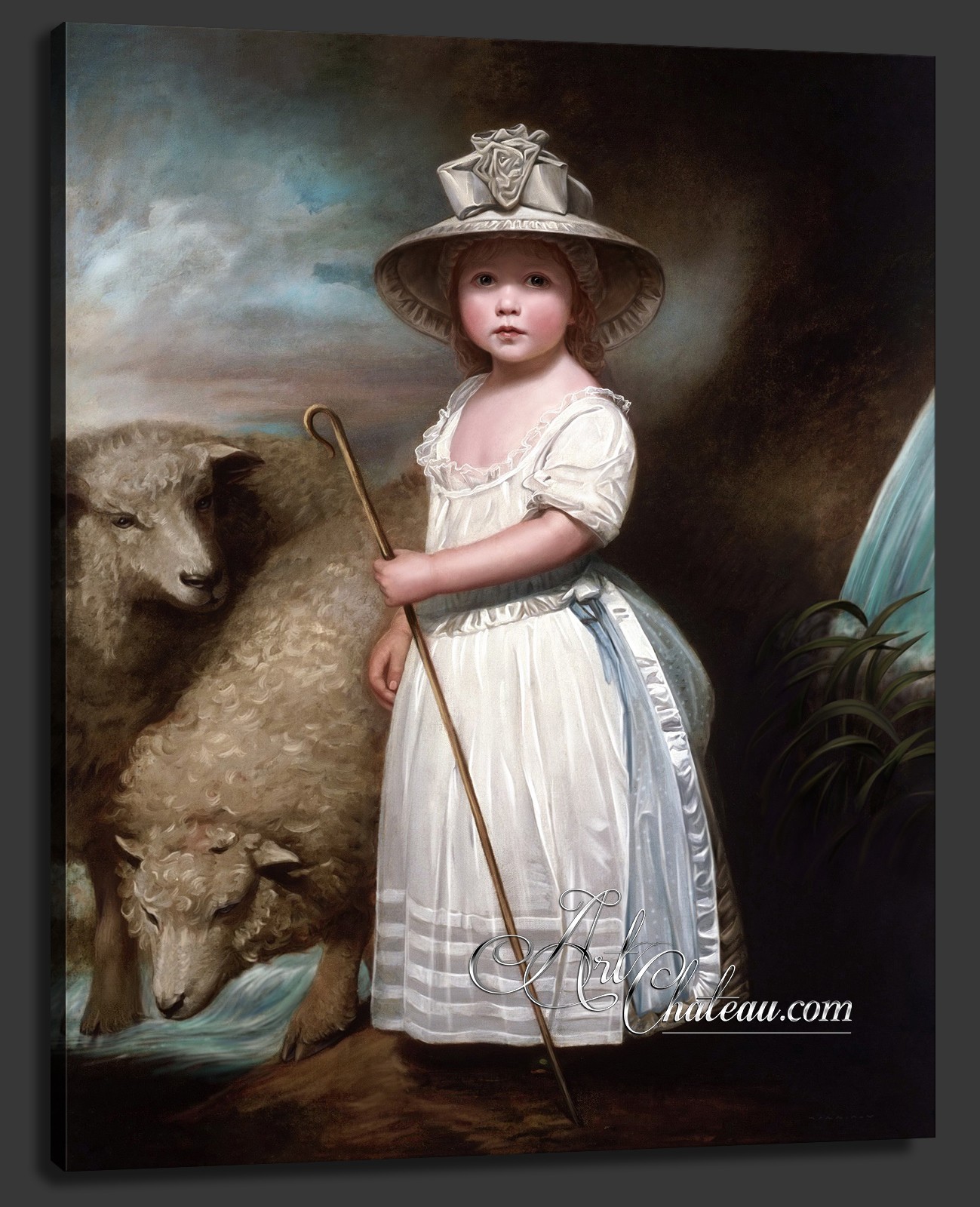 Little Bo-Peep Painting after George Romney