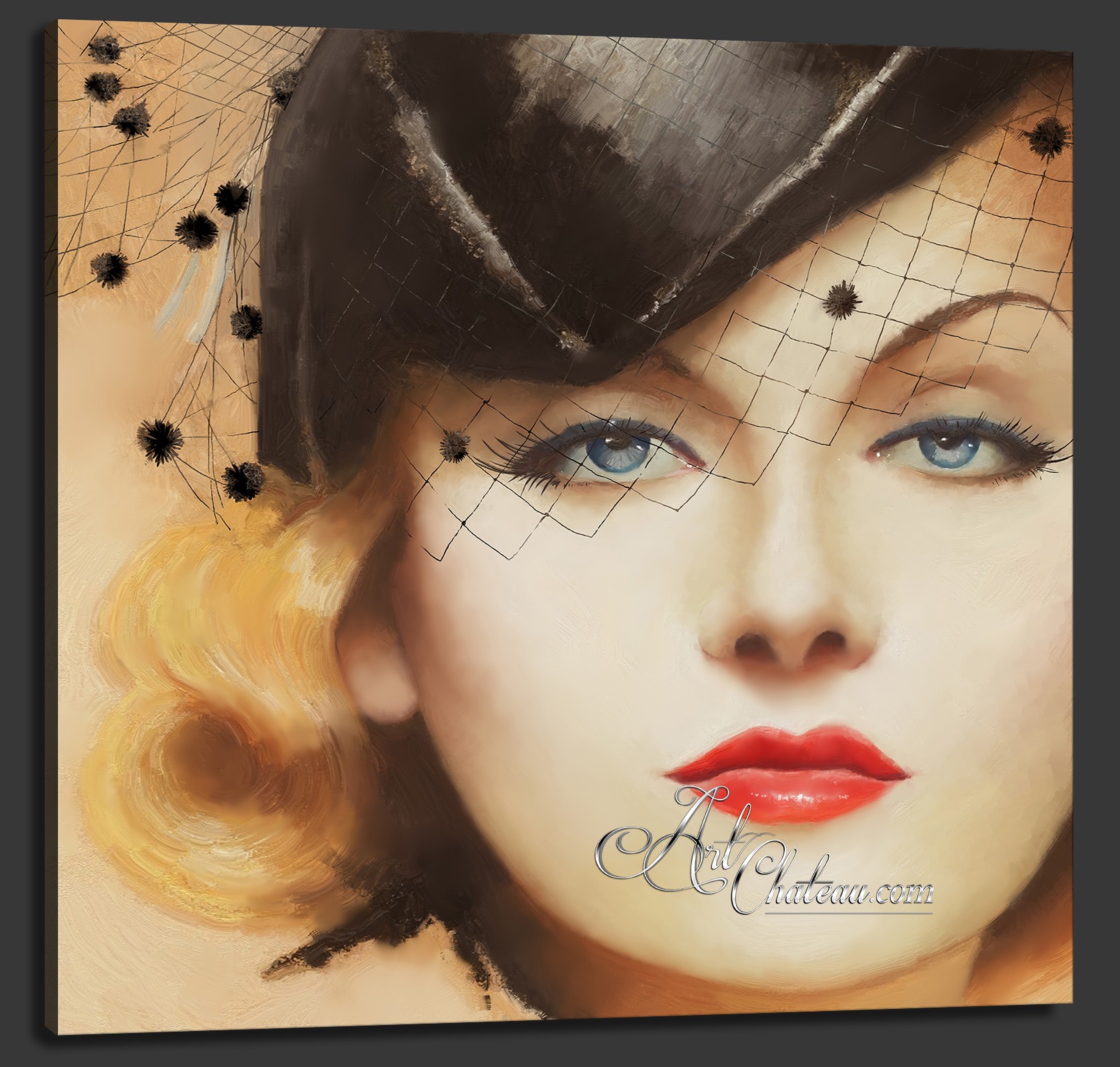 Vintage Hollywood Painting of Carole Lombard