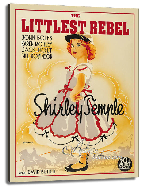 Vintage Movie Poster, The Littlest Rebel with Shirley Temple